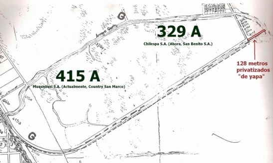 Las dos parcelas linderas y los 128 metros de Punta Querandí, entregados "de yapa" a los negociados inmobiliarios.
